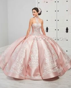Embroidered Halter Quinceanera Dress By LA Glitter 24057