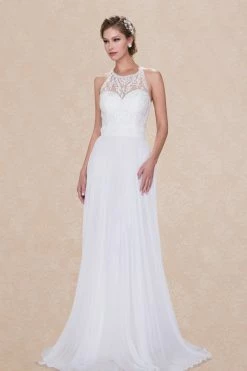 Halter Lace Bodice Wedding Dress By Leonia Lee 711