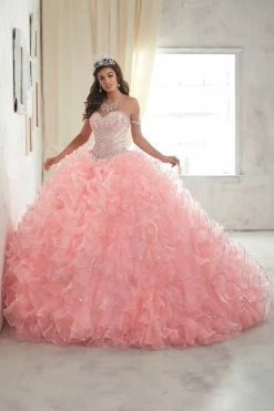 Strapless Ruffled Quinceanera Dress By House Of Wu 26845 -Dresses Shop house of wu quinceanera dress style 26845 quinceanera dresses house of wu 0 pink 241893