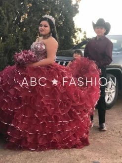 Strapless Ruffled Quinceanera Dress By House Of Wu 26845 -Dresses Shop house of wu quinceanera dress style 26845 quinceanera dresses house of wu 943805