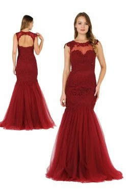 Illusion High-Neck Mermaid Dress With Lace Appliques By Poly USA 8226