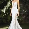 Illusion Mermaid Bridal Gown By Cinderella Divine CD937W -Dresses Shop illusion mermaid bridal gown by cinderella divine cd937w long formal dresses cinderella divine 4 off white 680487