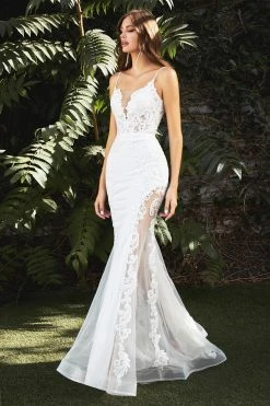 Illusion Mermaid Bridal Gown By Cinderella Divine CD937W