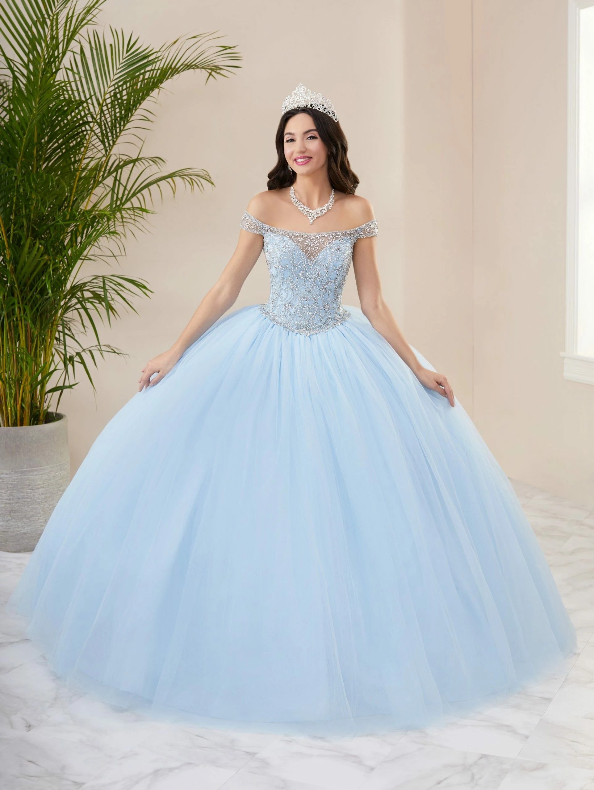 Illusion Off Shoulder Quinceanera Dress By Fiesta Gowns 56402 (Size 18 - 26) 3 Illusion Off Shoulder Quinceanera Dress By Fiesta Gowns 56402 (Size 18 - 26)