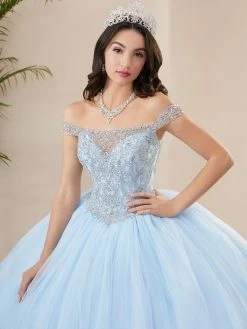 Illusion Off Shoulder Quinceanera Dress By Fiesta Gowns 56402 (Size 28 - 30) -Dresses Shop illusion off shoulder quinceanera dress by fiesta gowns 56402 size 28 30 quinceanera dresses house of wu fiesta gowns 184591