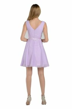 Ivory Short Knee Length Chiffon Dress By Poly USA -Dresses Shop ivory short knee length chiffon dress by poly usa short cocktail dresses poly usa 110784