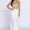 Ivory Fitted Two-Piece Gown By Nox Anabel 8183 2 Ivory Fitted Two-Piece Gown By Nox Anabel 8183 -Dresses Shop ivory two piece crop top dress with gold beads by nox anabel 8183 long formal dresses nox anabel xs ivory 674514
