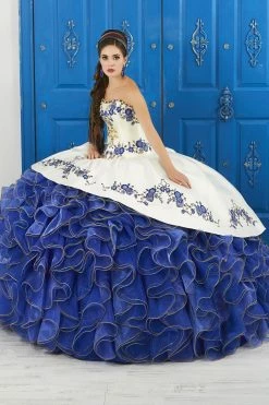 Strapless Floral Charro Dress By House Of Wu LA Glitter 24042