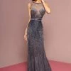 Jeweled Mermaid Dress With Sheer Bodice By GLS Gloria GL2555
