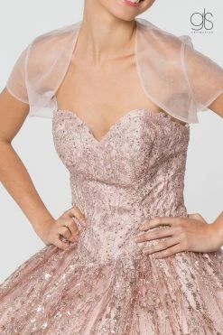 Jeweled Strapless Glitter Ball Gown With Jacket By Elizabeth K GL2804 -Dresses Shop jeweled strapless glitter ball gown with jacket by elizabeth k gl2804 quinceanera dresses elizabeth k 404421