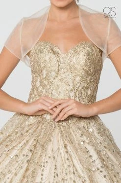 Jeweled Strapless Glitter Ball Gown With Jacket By Elizabeth K GL2804 -Dresses Shop jeweled strapless glitter ball gown with jacket by elizabeth k gl2804 quinceanera dresses elizabeth k 563862