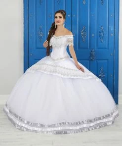 Lace Applique Off Shoulder Dress By House Of Wu LA Glitter 24046 -Dresses Shop lace applique off the shoulder dress by house of wu la glitter 24046 quinceanera dresses la glitter by house of wu 569878