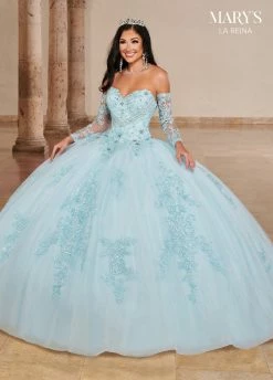 Lace Applique Quinceanera Dress By Mary's Bridal MQ2146