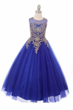 Lace Applique Sleeveless Ball Gown By Cinderella Couture 5041 -Dresses Shop lace applique sleeveless ball gown by cinderella couture 5041 quinceanera dresses cinderella couture 12 royal blue 221944