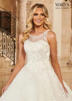 Lace Applique Wedding Ball Gown By Mary's Bridal MB6099 -Dresses Shop lace applique wedding ball gown by marys bridal mb6099 wedding dresses marys bridal ball gowns collection 892948