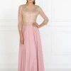 Applique Long Sleeve Gown By Elizabeth K 1368 -Dresses Shop lace appliqued long pink dress with sheer sleeves by elizabeth k long formal dresses elizabeth k s pink 179980