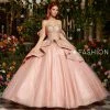 Lace Bodice Corset Quinceanera Dress By Ragazza EV07-607 -Dresses Shop lace bodice corset quinceanera dress by ragazza ev07 607 quinceanera dresses ragazza fashion 3 apricotgold 352763
