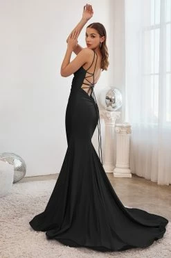 Lace-Up Back Mermaid Dress By Ladivine CD2219 -Dresses Shop lace up back mermaid dress by ladivine cd2219 long formal dresses cinderella divine 117719
