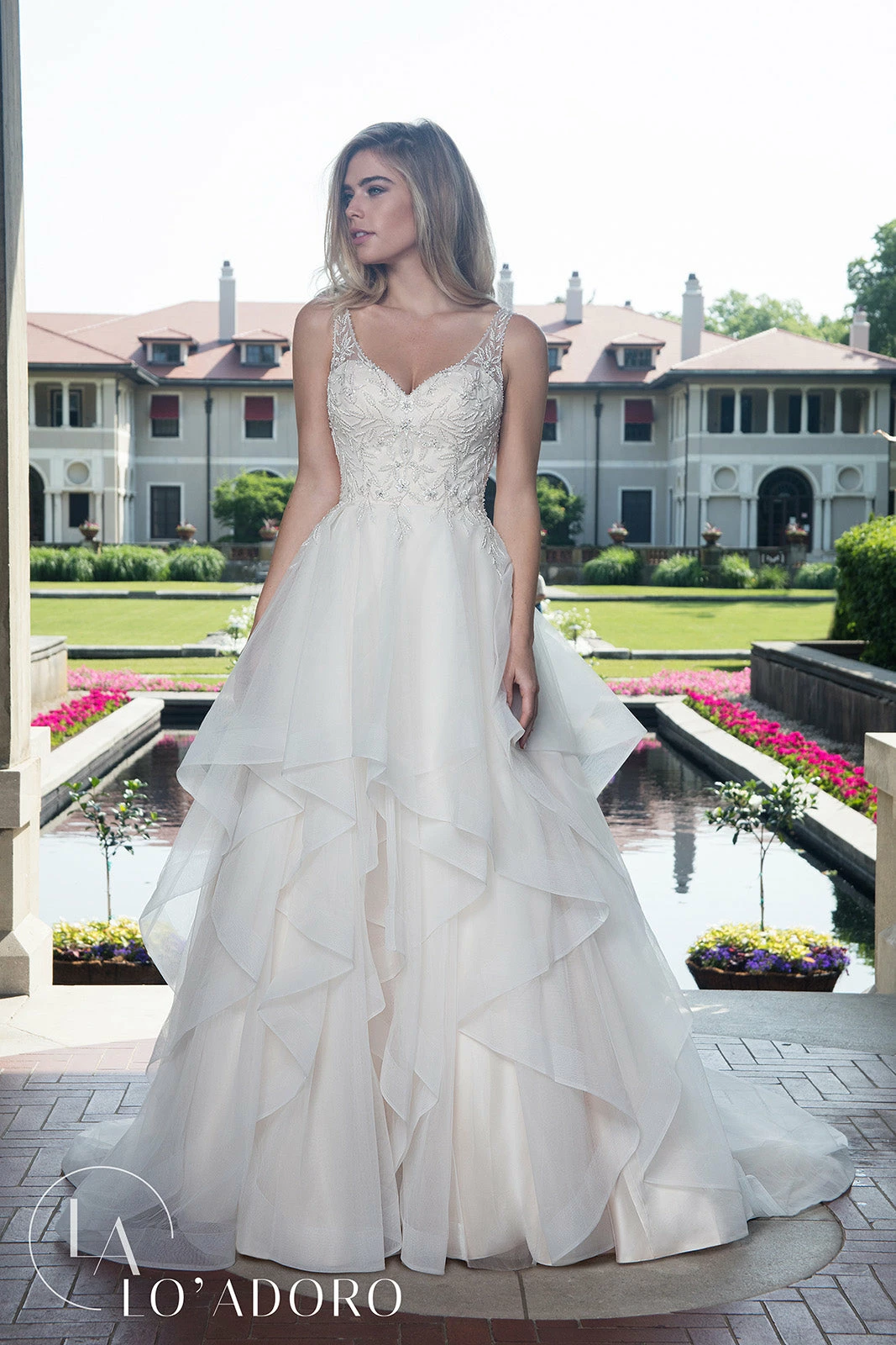 Layered V-Neck Wedding Dress By Mary's Bridal M612 3 Layered V-Neck Wedding Dress By Mary's Bridal M612