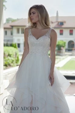 Layered V-Neck Wedding Dress By Mary's Bridal M612 9 Layered V-Neck Wedding Dress By Mary's Bridal M612 -Dresses Shop layered v neck wedding dress by marys bridal m612 wedding dresses lo adoro by marys bridal 736327