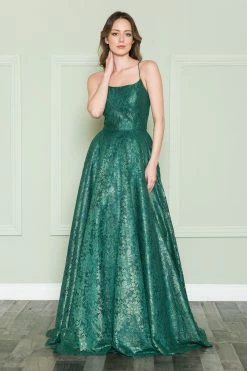 Long A-line Lace Dress By Poly USA 8862