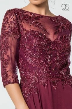 Long Applique Dress With Mid-Sleeves By Elizabeth K GL2524 -Dresses Shop long applique dress with mid sleeves by elizabeth k gl2524 long formal dresses elizabeth k 508501