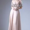 Embroidered Long Cape Dress By Cinderella Divine 13046