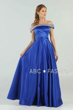 Long Beaded Off The Shoulder Dress With Pockets By Poly USA 8242 -Dresses Shop long beaded off the shoulder dress with pockets by poly usa 8242 long formal dresses poly usa 847928