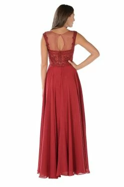 Long Black Dress With Lace Applique Bodice By Poly USA -Dresses Shop long black dress with lace applique bodice by poly usa long formal dresses poly usa 998785