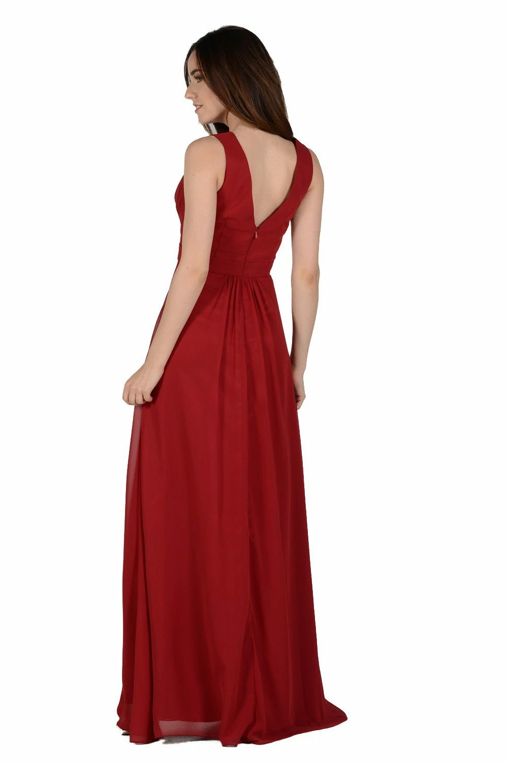 Long Blush V-Neck Dress With Bolero Jacket By Poly USA 10 Long Blush V-Neck Dress With Bolero Jacket By Poly USA - Image 8