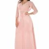 Long Blush V-Neck Dress With Bolero Jacket By Poly USA -Dresses Shop long blush v neck dress with bolero jacket by poly usa long formal dresses poly usa xs blush 235493