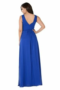 Long Burgundy V-Neck Dress With Bolero Jacket By Poly USA -Dresses Shop long burgundy v neck dress with bolero jacket by poly usa long formal dresses poly usa 878074