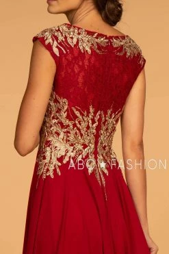 Long Cap Sleeve Dress With Lace Bodice By Elizabeth K GL2519 -Dresses Shop long cap sleeve dress with lace bodice by elizabeth k gl2519 long formal dresses elizabeth k 474857