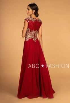 Long Cap Sleeve Dress With Lace Bodice By Elizabeth K GL2519 -Dresses Shop long cap sleeve dress with lace bodice by elizabeth k gl2519 long formal dresses elizabeth k 801911