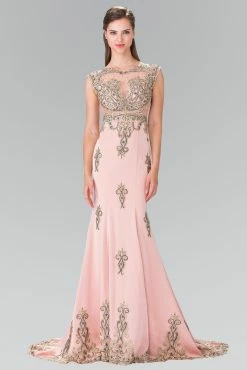Long Cap Sleeve Illusion Dress With Applique By Elizabeth K GL2233 -Dresses Shop long cap sleeve illusion dress with applique by elizabeth k gl2233 long formal dresses elizabeth k xs dusty rose 775069