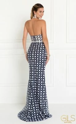 Long Champagne Halter Floral Print Dress By Elizabeth K GL1548 -Dresses Shop long champagne halter floral print dress by elizabeth k gl1548 long formal dresses elizabeth k 425956