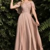 Long Chiffon Capelet Dress By Cinderella Divine HT101 -Dresses Shop long chiffon capelet dress by cinderella divine ht101 long formal dresses cinderella divine 6 mocha 961438