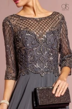 Long Embellished Bodice Dress With Mid Sleeves By GLS Gloria GL2686 10 Long Embellished Bodice Dress With Mid Sleeves By GLS Gloria GL2686 -Dresses Shop long embellished bodice dress with mid sleeves by gls gloria gl2686 long formal dresses elizabeth k 908273