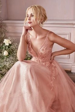 Long Embellished Tulle Dress By Cinderella Divine CD0196 -Dresses Shop long embellished tulle dress by cinderella divine cd0196 long formal dresses cinderella divine 459337