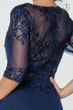 Long Embroidered Dress With Mid-Sleeves By Elizabeth K GL2812 -Dresses Shop long embroidered dress with mid sleeves by elizabeth k gl2812 long formal dresses elizabeth k 731041