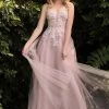 Long Floral Applique Dress By Cinderella Divine CDS409