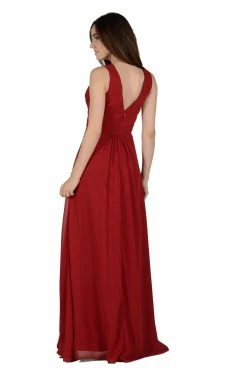 Long Gray V-Neck Dress With Bolero Jacket By Poly USA -Dresses Shop long gray v neck dress with bolero jacket by poly usa long formal dresses poly usa 274990