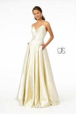 Long Iridescent Glitter Dress With Corset Back By Elizabeth K GL2951 -Dresses Shop long iridescent glitter dress with corset back by elizabeth k gl2951 long formal dresses elizabeth k xs champagne 145050