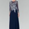 Long Applique Dress With Sleeves By Elizabeth K GL1368 -Dresses Shop long lace applique dress with sheer sleeves by elizabeth k gl1368 long formal dresses elizabeth k 275400