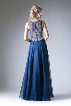 Long Lace Applique Illusion Dress By Cinderella Divine 56 -Dresses Shop long lace appliqued dress with sheer bodice by cinderella divine 56 long formal dresses cinderella divine 354382