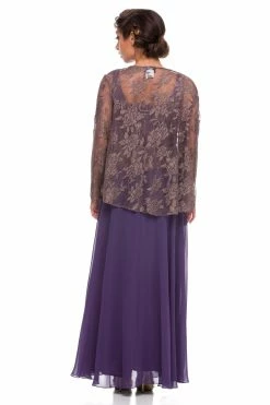 Long Lace Top Dress With Sheer Jacket By Nox Anabel 5076 -Dresses Shop long lace top dress with sheer jacket by nox anabel 5076 long formal dresses nox anabel 393932