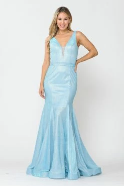 Long Metallic Glitter Mermaid Dress By Poly USA 8704 31 Long Metallic Glitter Mermaid Dress By Poly USA 8704 -Dresses Shop long metallic glitter mermaid dress by poly usa 8704 long formal dresses poly usa xs light blue 408032