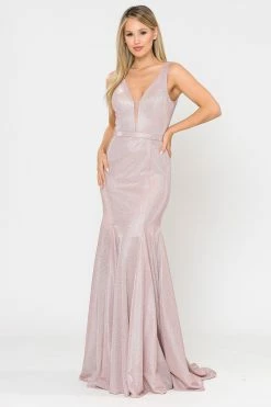 Long Metallic Glitter Mermaid Dress By Poly USA 8704