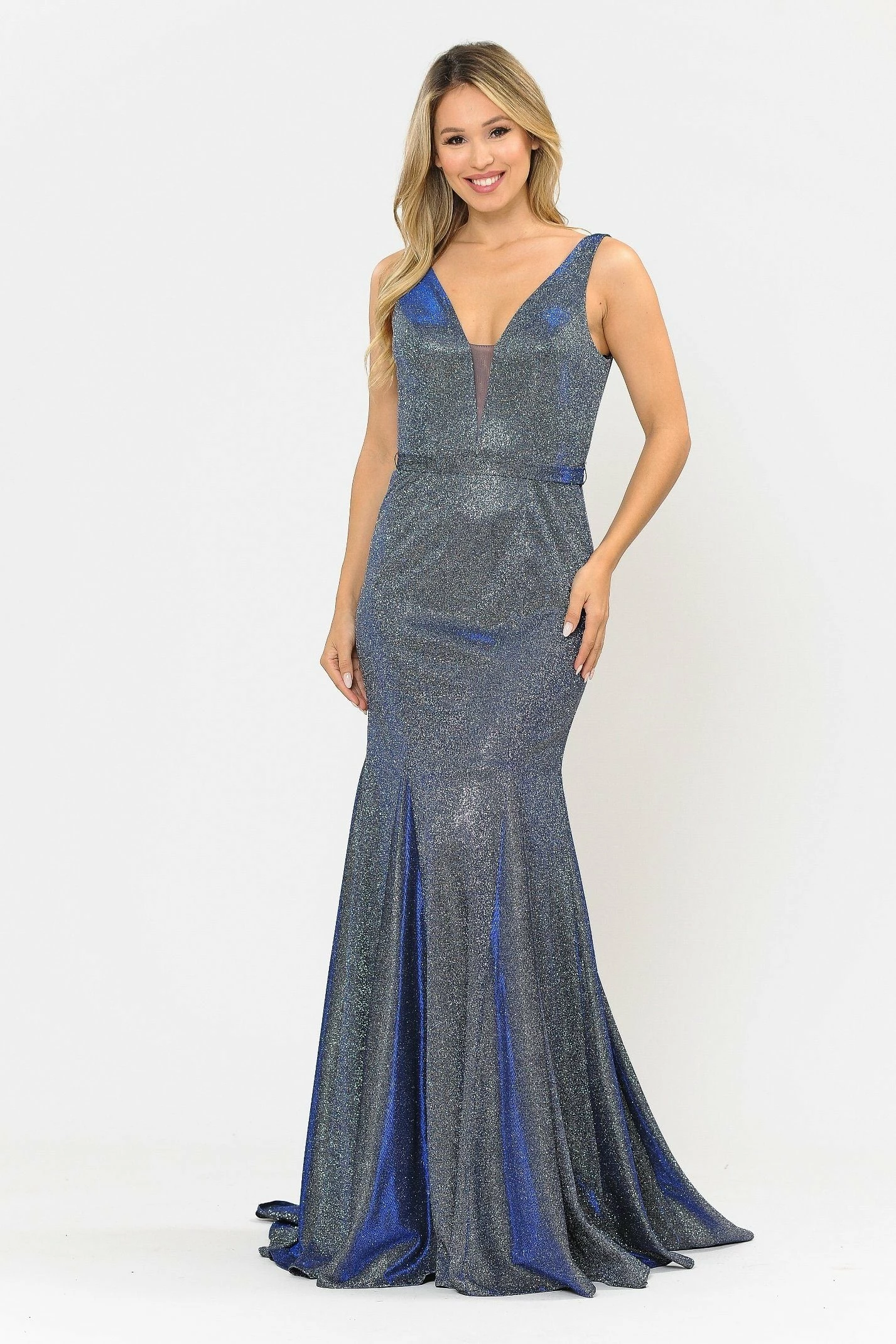 Long Metallic Glitter Mermaid Dress By Poly USA 8704 7 Long Metallic Glitter Mermaid Dress By Poly USA 8704 - Image 5