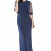 Long Navy Dress With Embellished Bolero Jacket By Poly USA -Dresses Shop long navy dress with embellished bolero jacket by poly usa long formal dresses poly usa s plum 649999